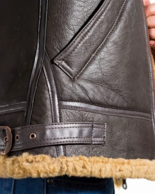 Men B3 Bomber RAF Shearling Jacket - image 5