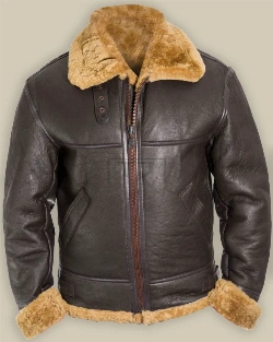 Men B3 Bomber RAF Shearling Jacket - image 1