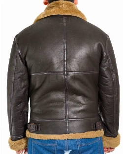 Men B3 Bomber RAF Shearling Jacket - image 2