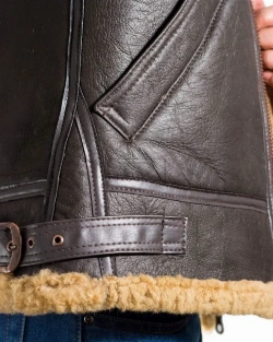 Men B3 Bomber RAF Shearling Jacket - image 5