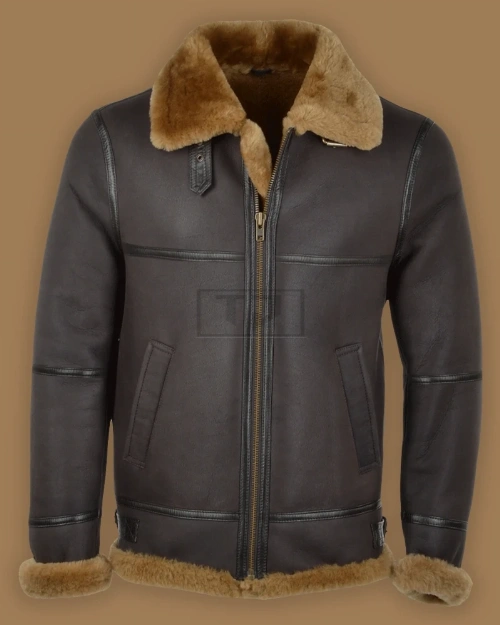 Men Black RAF Pilot Jacket - image 1