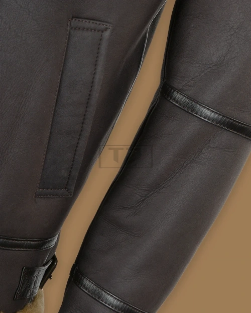 Men Black RAF Pilot Jacket - image 4