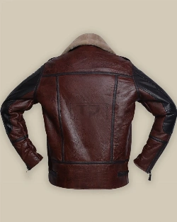 Men Umber Brown Shearling Jacket - image 2