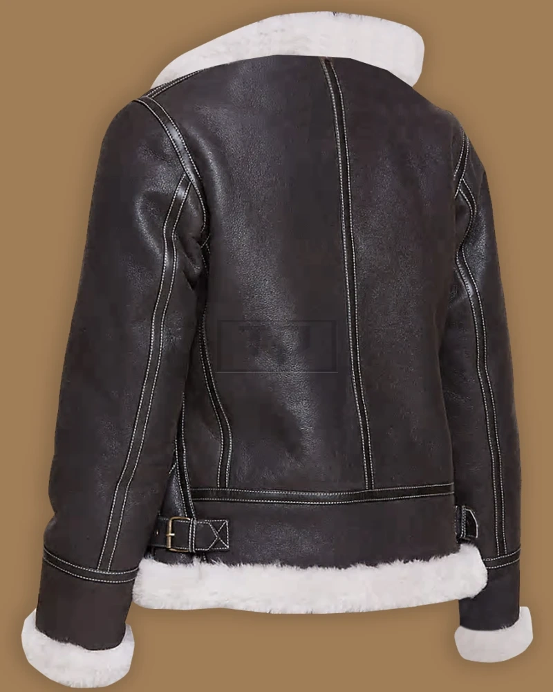 Men Black Shearling Leather Jacket With Hoodie - image 2