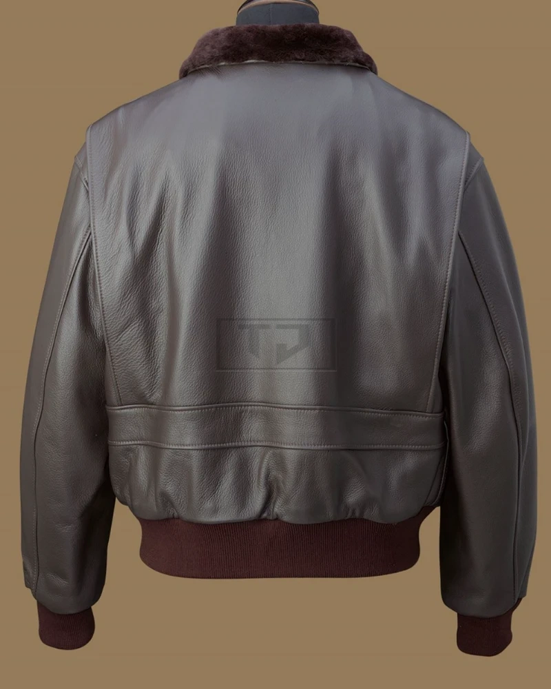 Men Black Airforce Leather Jacket - image 2