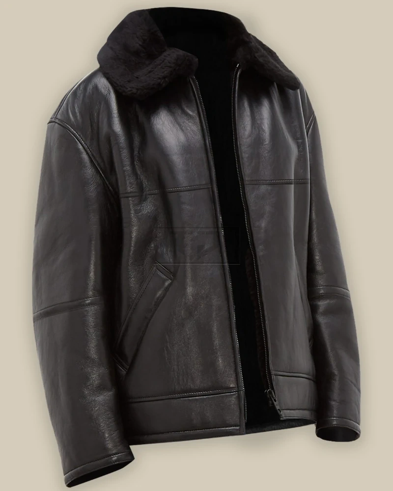 Black B3 Shearling Jacket For Men - image 1