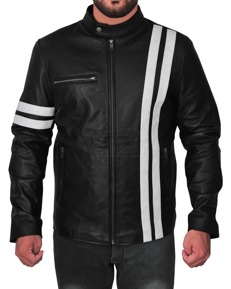 Men Driver Slim Fit Leather Jacket - image 1