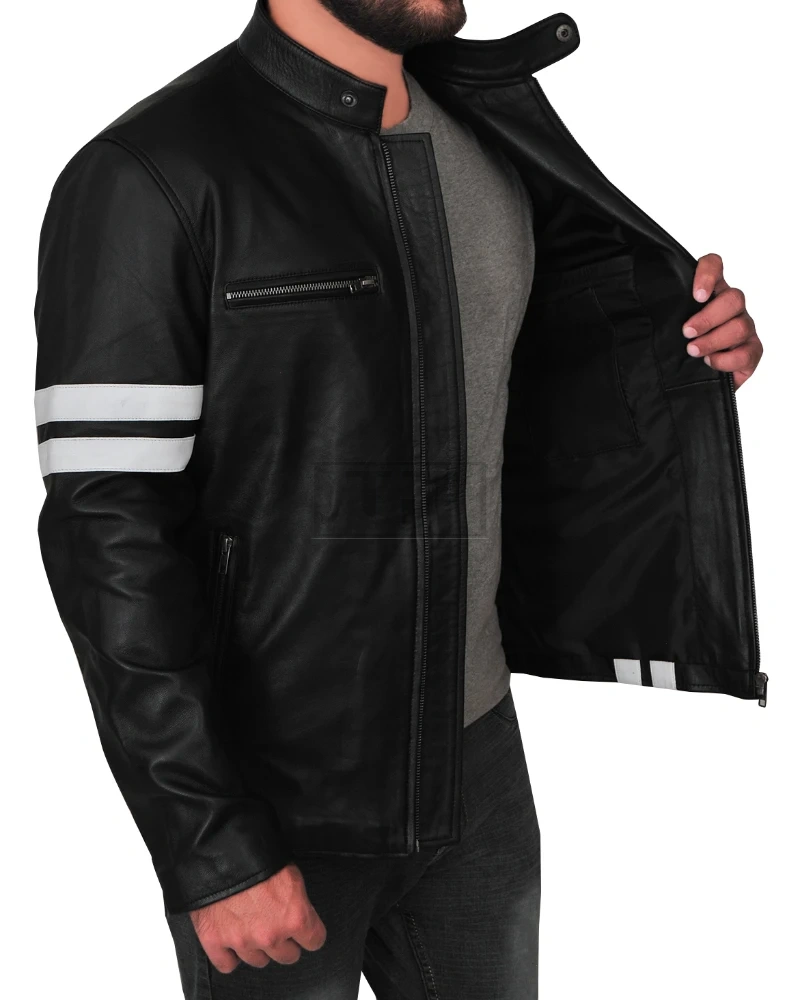 Men Driver Slim Fit Leather Jacket - image 3