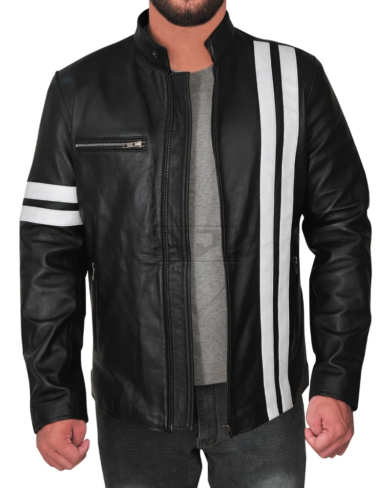 Men Driver Slim Fit Leather Jacket - image 5