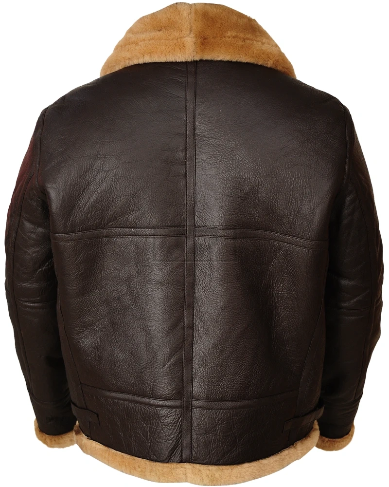 Men Brown  B3 Sheepskin Leather Jacket - image 2