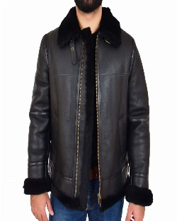 Men Black B3 Aviator Jacket - image 1