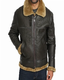 Men Brown B3 Bomber Jacket - image 3