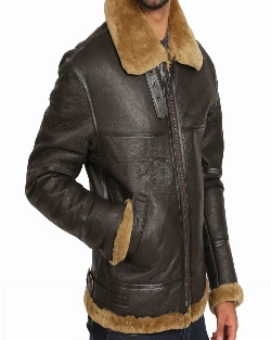 Men Brown B3 Bomber Jacket - image 4