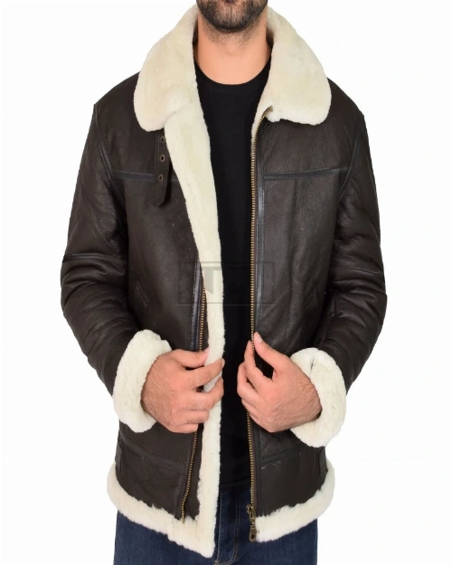 Men B3 Sheepskin Leather Jacket - image 1