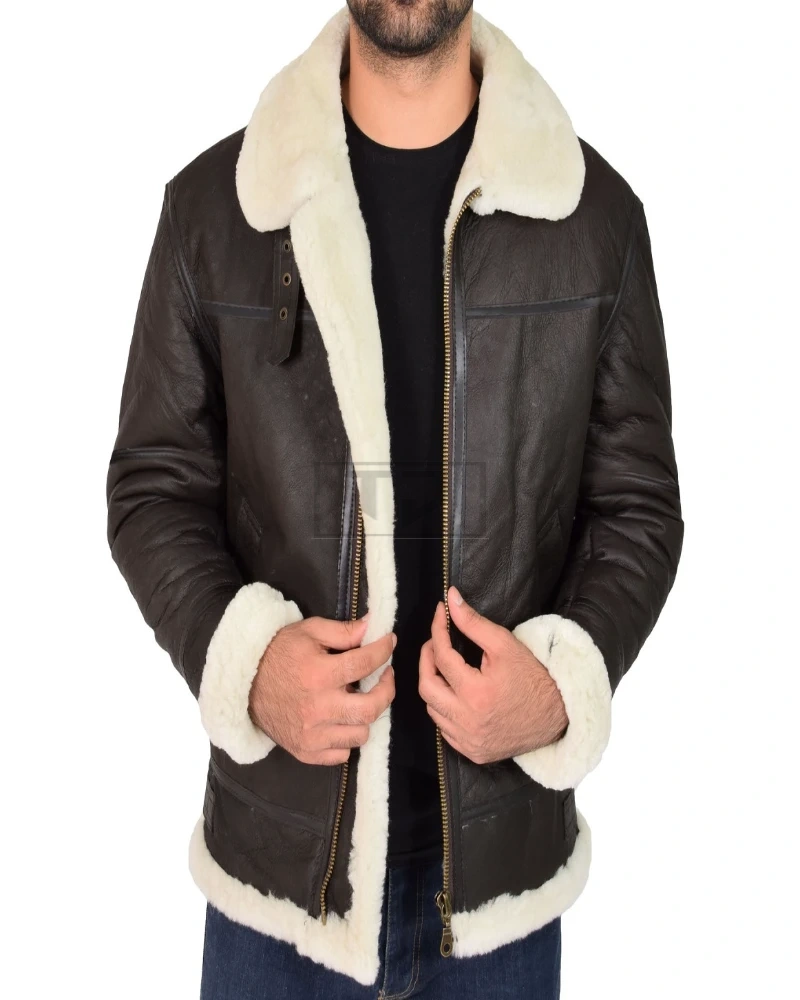 Men B3 Sheepskin Leather Jacket - image 1