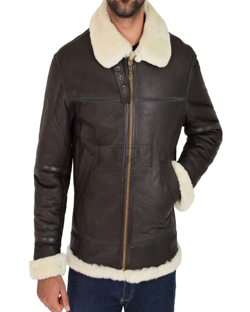 Men B3 Sheepskin Leather Jacket - image 3