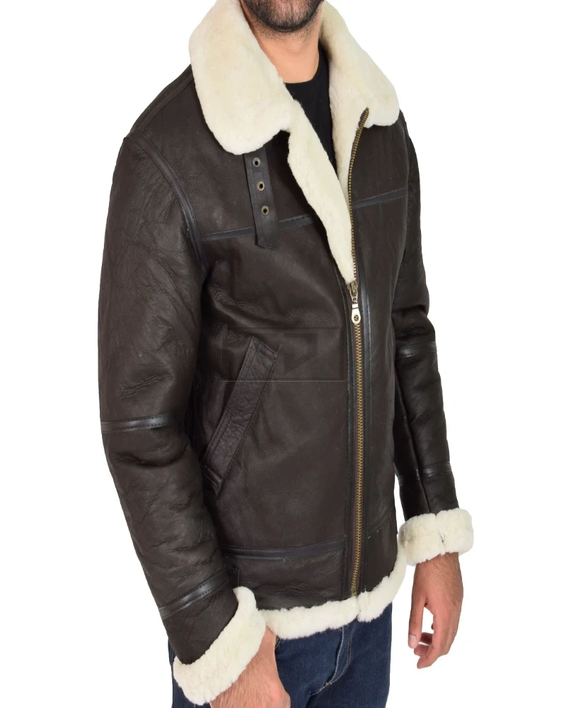 Men B3 Sheepskin Leather Jacket - image 4