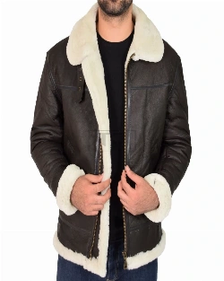 Men B3 Sheepskin Leather Jacket - image 1