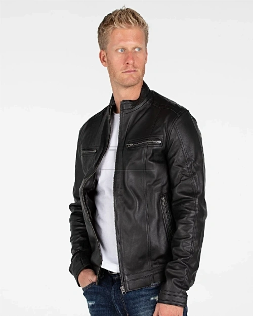 Men Dull Black Jacket - image 4