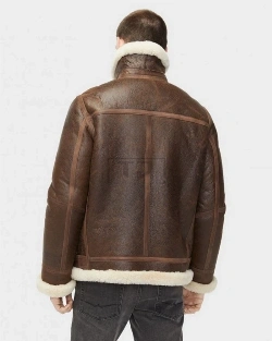 Men Aviator Shearling Leather Jacket - image 2