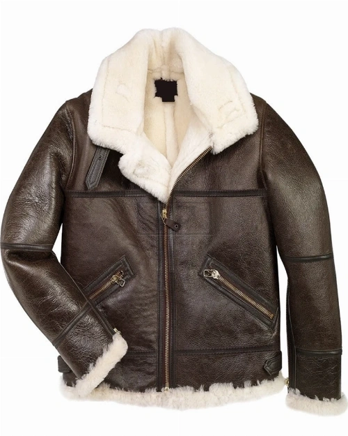 Men B3 Sheepskin Bomber Jacket - image 3
