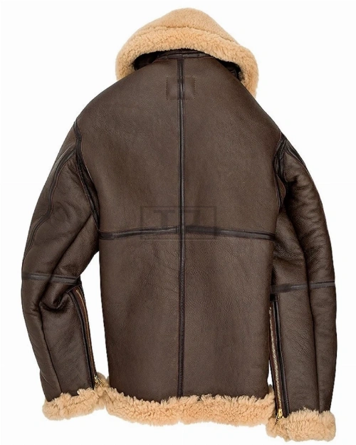 Men RAF Shearling Leather Jacket - image 2