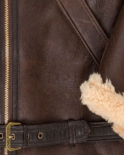 Men RAF Shearling Leather Jacket - image 3