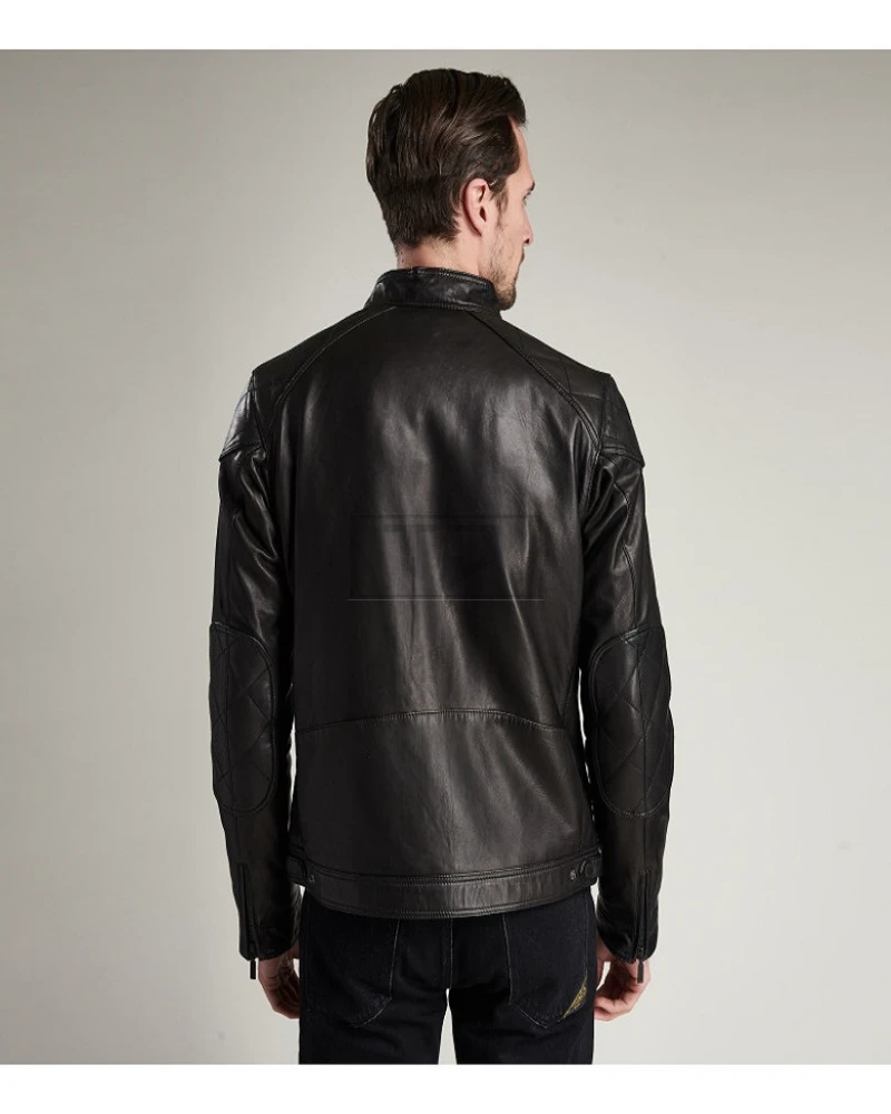 Men's Black Biker Leather Jacket - image 2