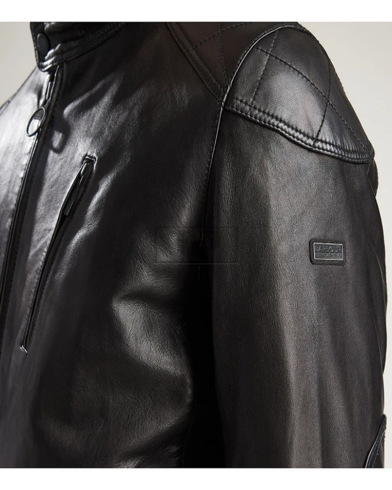 Men's Black Biker Leather Jacket - image 5