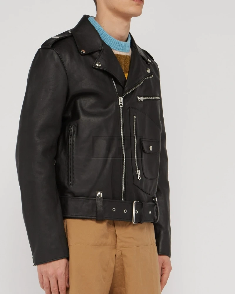 Men's Black Leather Jacket - image 3