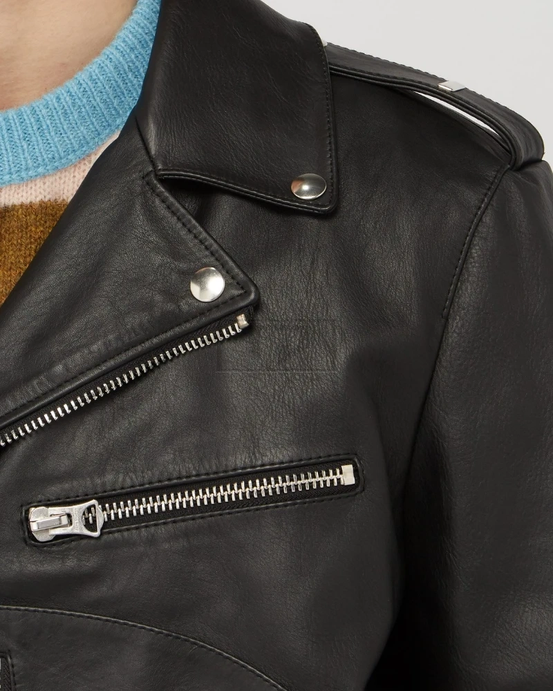 Men's Black Leather Jacket - image 4