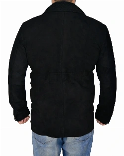 Men Black Suede Biker Jacket - image 2