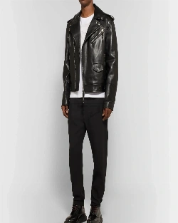 Men Metal Black Biker Jacket - image 1