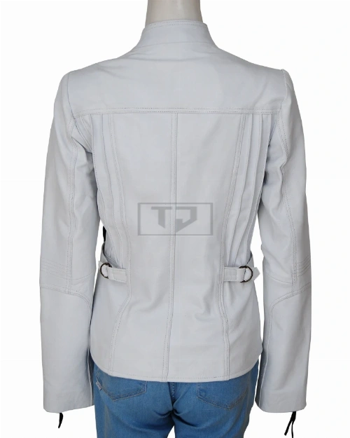 Soft White Women Leather Jacket - image 2