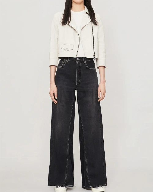 Women Snow White Biker Jacket - image 1