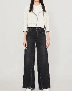 Women Snow White Biker Jacket - image 1