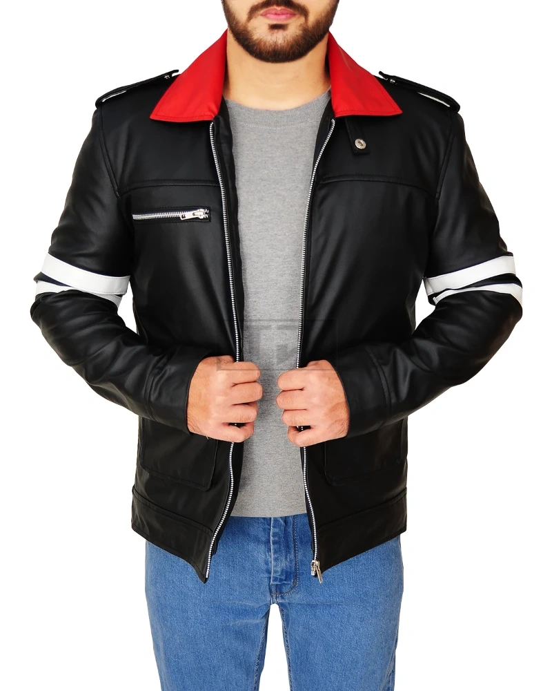Men Chic Black Leather Jacket - image 1