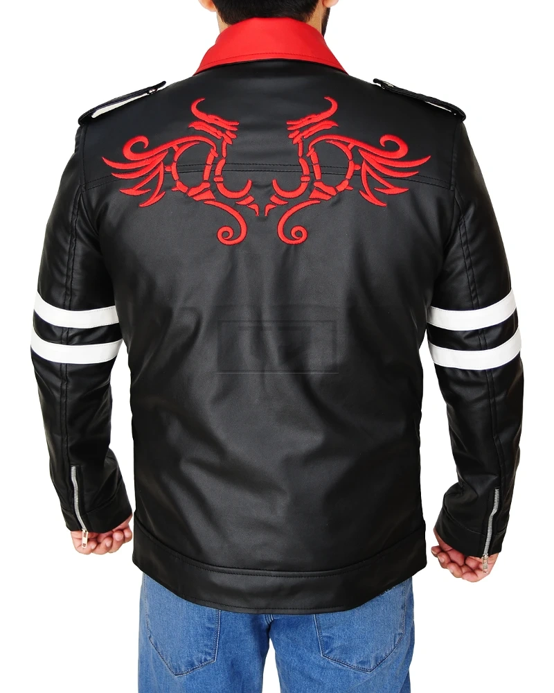 Men Chic Black Leather Jacket - image 2