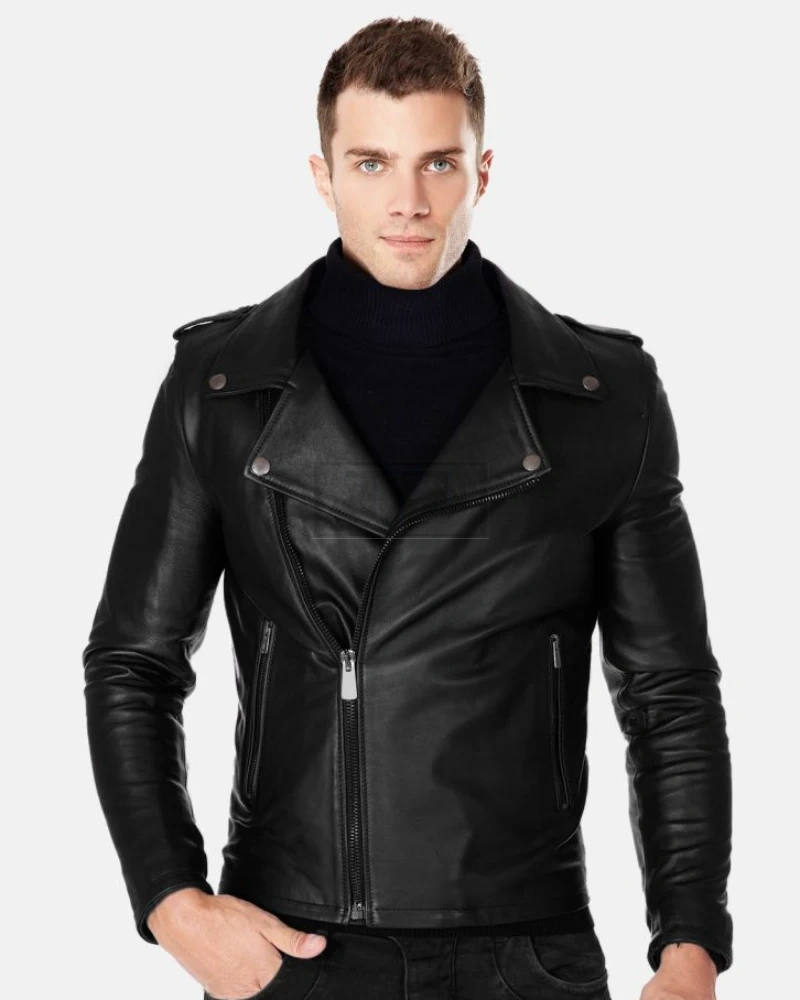 Men Motorcycle Leather Jacket - image 3