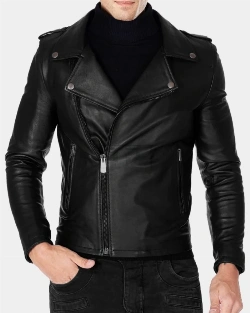 Men Motorcycle Leather Jacket - image 1