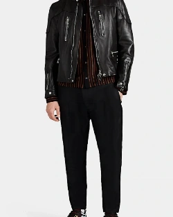 Men Classic Black Biker Jacket - image 1