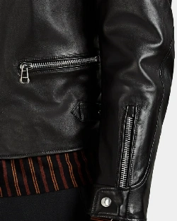 Men Classic Black Biker Jacket - image 4