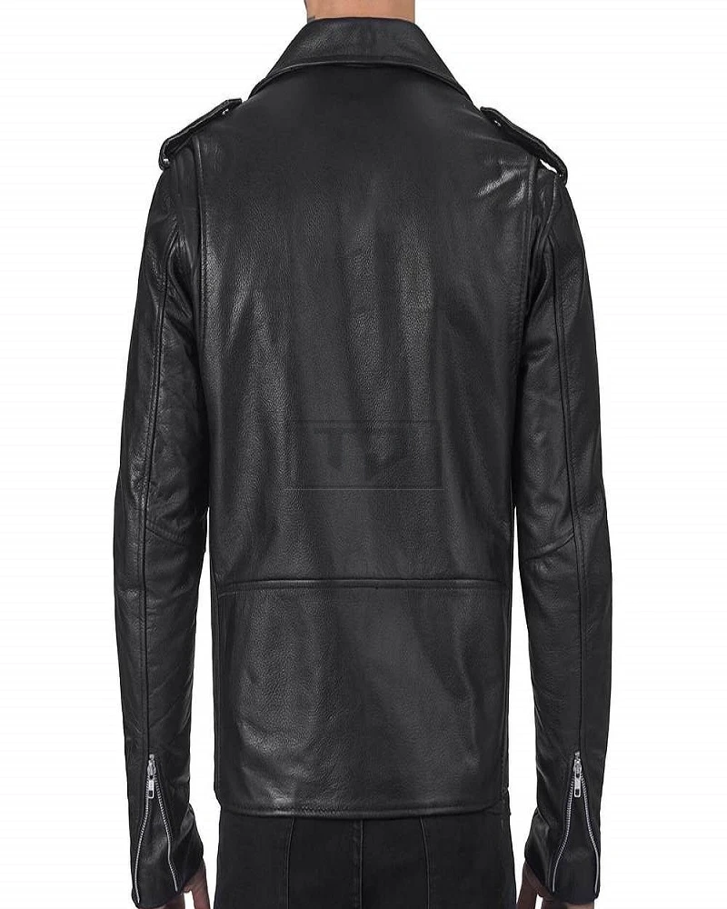 Men Black Fire Leather Jacket - image 2