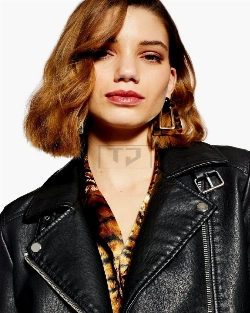 Women Black Modern Biker Jacket - image 4