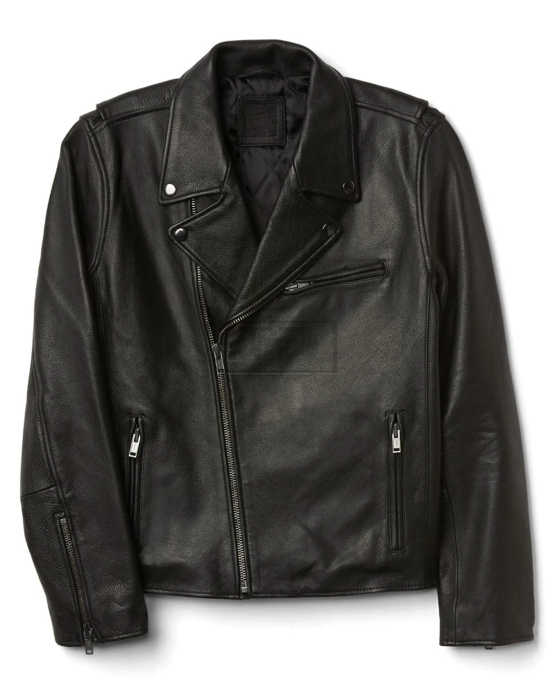 Men True Black Leather Jacket - image 4