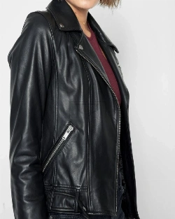 Stylish Women Black Biker Jacket - image 4