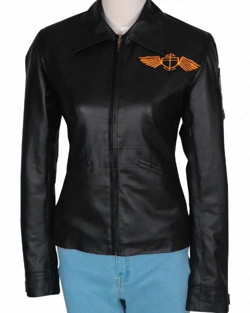 Women Classic Black Leather Jacket - image 3