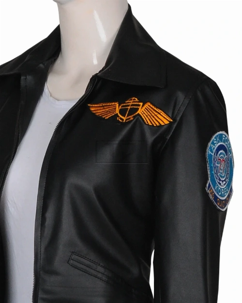 Women Classic Black Leather Jacket - image 5