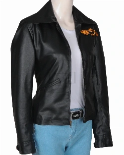 Women Classic Black Leather Jacket - image 4