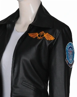 Women Classic Black Leather Jacket - image 5